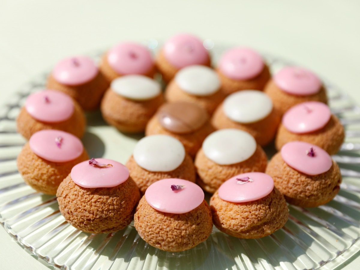 Choux Popelini rose et beige