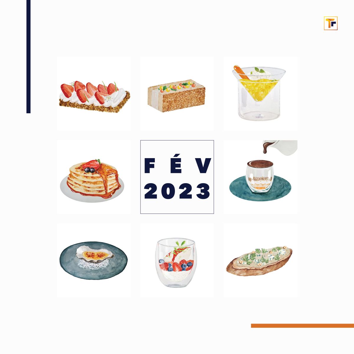 calendrier culinaire trait tendance février